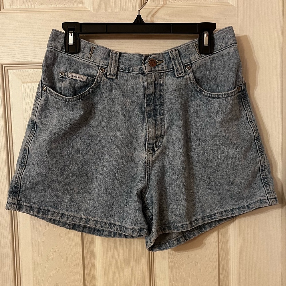 Women’s Vintage 90s Riveted by Lee High Waisted Mom Jean Light Denim Shorts